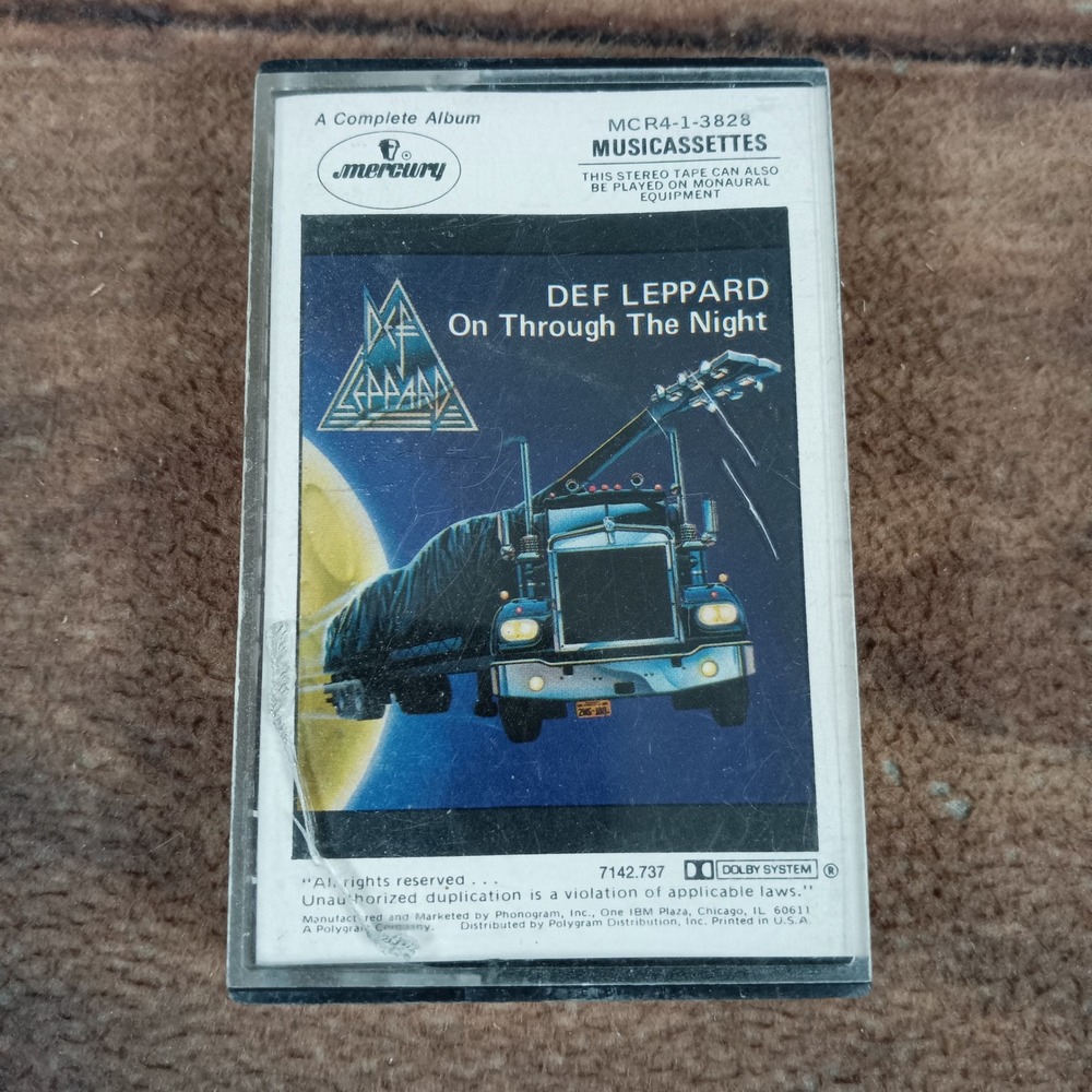 Def Leppard On Through The Night Cassette Tape MCR4 1 3828 Mercury Records 1980